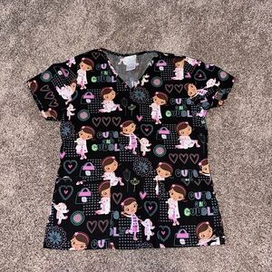 Doc McStuffins Disney Print Medical Scrub Top